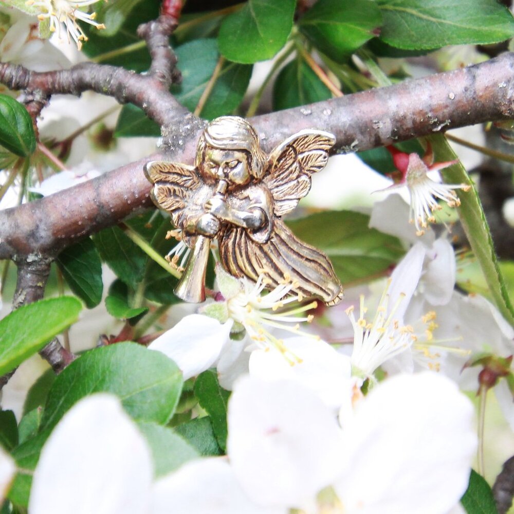 Vintage Gold-Tone Camco Angel Brooch